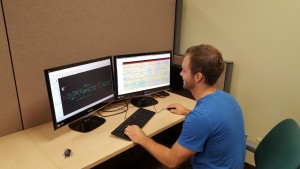 A Ph.D. student in the Vanderbilt University Radiation Effects Research Group utilizes the Cadence ICADV suite of tools to design an on-chip measurement circuit in a highly-scaled, non-planer technology.